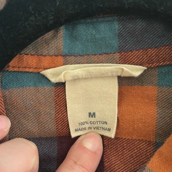 Duluth Trading Co Women's Checkered Shirt - Orange and Blue - Picture 5 of 5